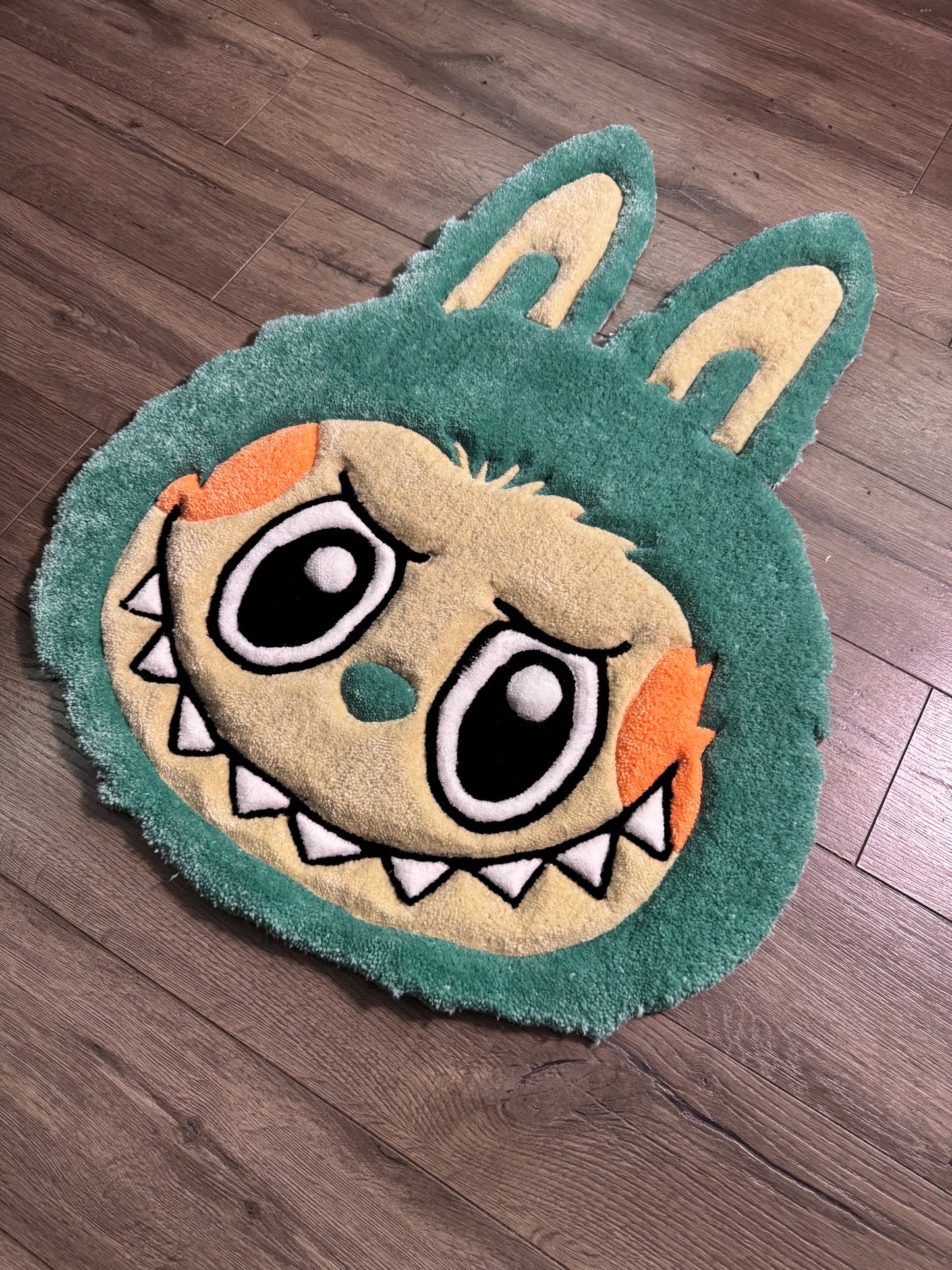 Green Labubu Head Rug