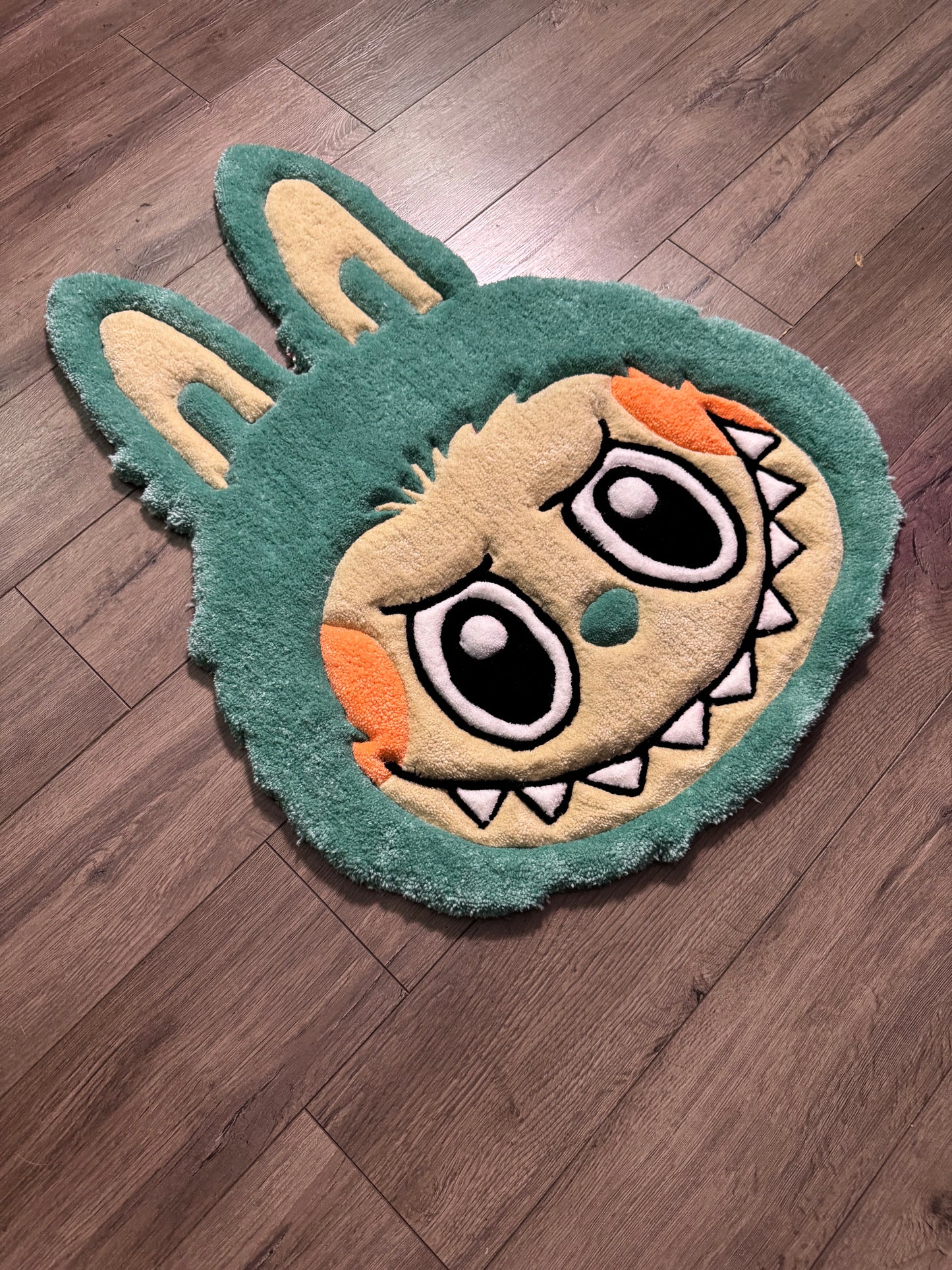Green Labubu Head Rug