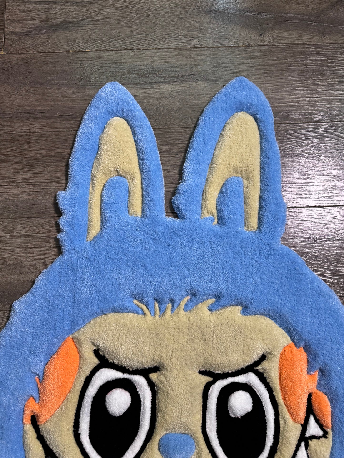 Blue Labubu Head Rug
