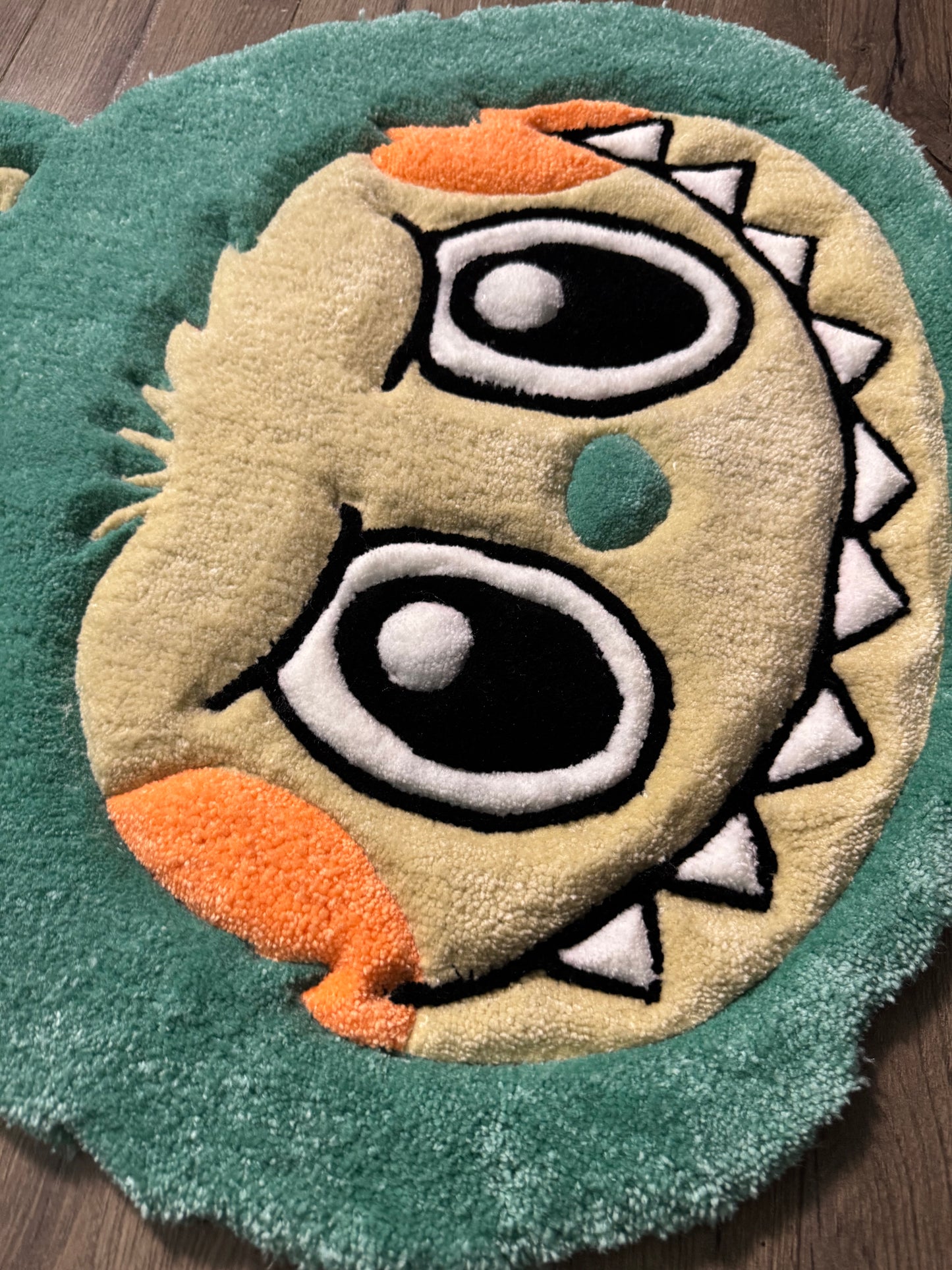 Green Labubu Head Rug