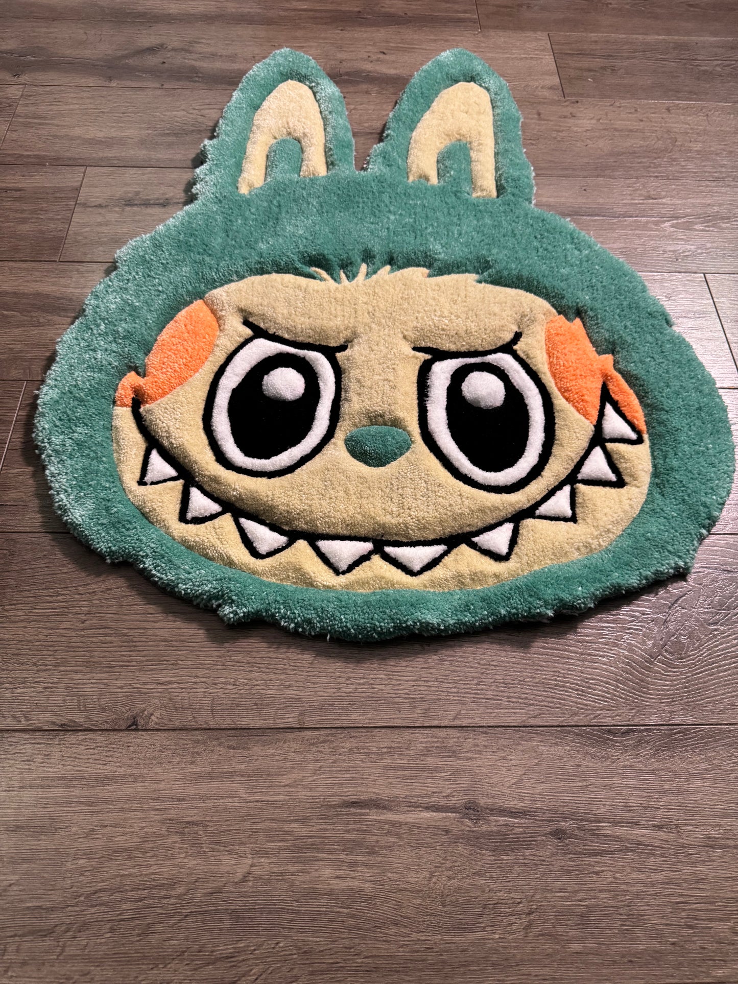 Green Labubu Head Rug