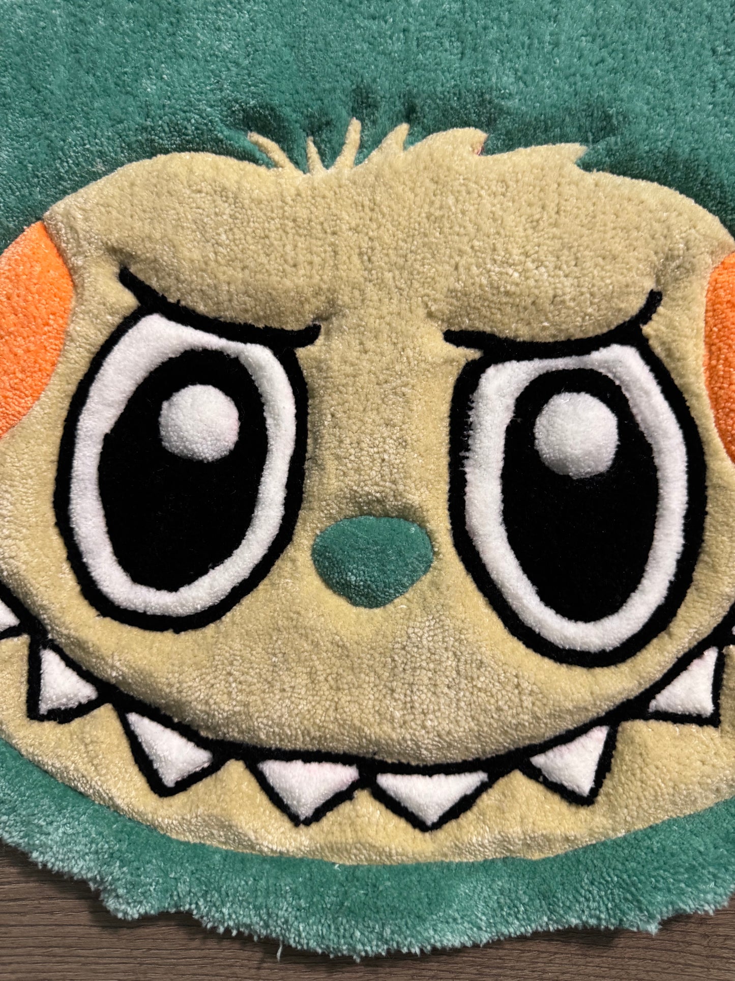 Green Labubu Head Rug
