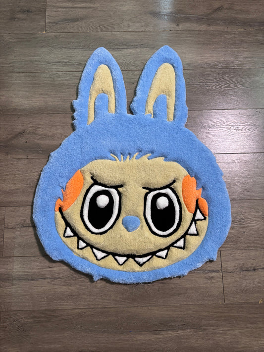 Blue Labubu Head Rug