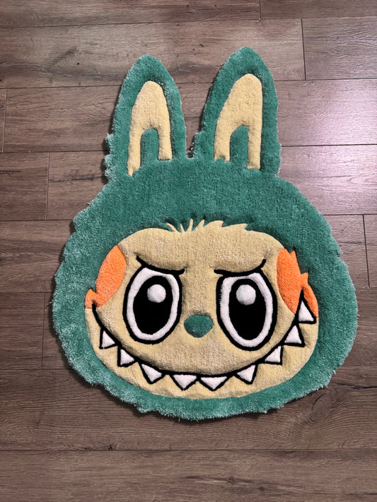 Green Labubu Head Rug